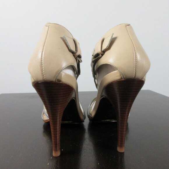 Cole Haan Women's Size 7 Silver Open-Toe Strappy Ankle Strap Stiletto Party 542 - Picture 6 of 10